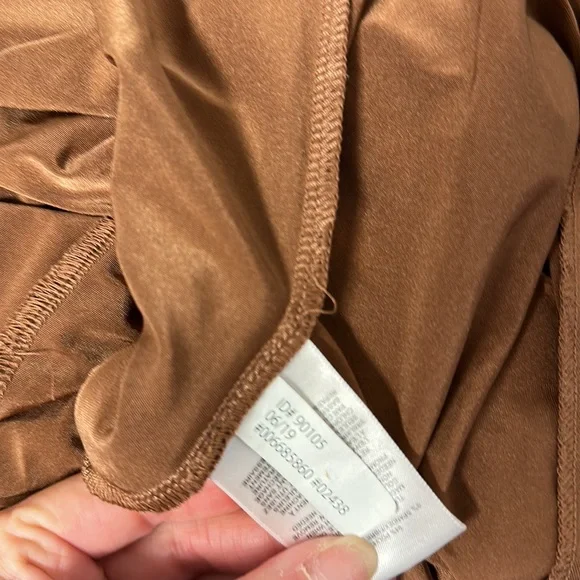 Express caramel satin wrap bodysuit size medium. Never worn. - Picture 12 of 13